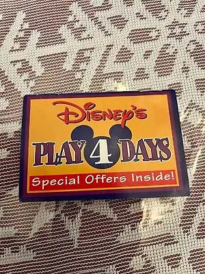 Walt Disney World Play 4 Days With Special Offers 2001 Sleeve For Tickets? • $50