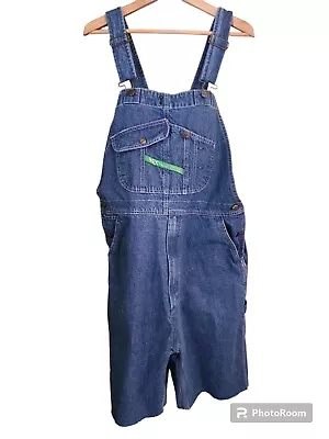 Key Imperial Men's 38 X 8 Blue Denim Bib Overalls Cut Short Workwear Farm • $15.29