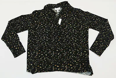 Veronica M Women's Daily Look L/S Spotted Wrap Top MC9 Black Multi Small NWT • $11.40