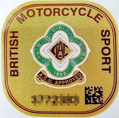 Genuine ACU Gold Sticker Approved  British Union Motorcycle Helmet Track Race UK • £8.99