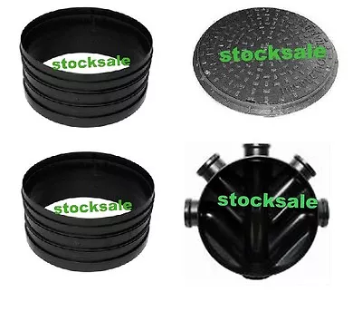 1x 450 Mm Inspection Chamber Set 5 Inlets Base 2 X Riser 1 X Round Manhole Cover • £79.99