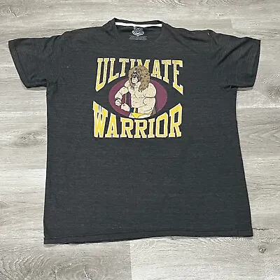 Homage Mens T-Shirt XXL 2XL Ultimate Warrior WWE Legends Gray Short Sleeve • $11.18