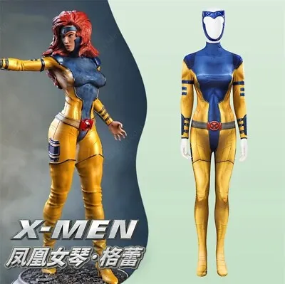 Marvel X-Men Phoenix Jean Grey-Summers Cosplay Jumpsuit Suit Halloween Tights • $46.20