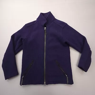 Vintage Ibex Boiled Wool Jacket Womens Small Purple Full Zip USA Made • $64.99