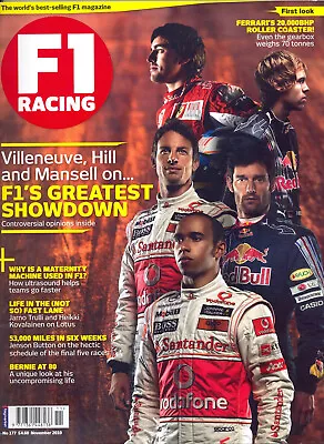 F1 RACING MAGAZINE - NOVEMBER 2010 - F1's Greatest Showdown- Excellent Condition • £2.75