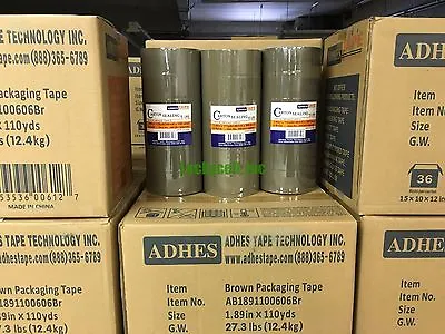 36 Rolls Premium Brown Carton Box Sealing Packing Tape 2 Mil Thick 2 X110 Yard • $54.95