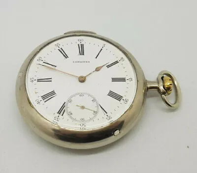 Antique longines White Metal White Dial Pocket Watch /f041 • £249