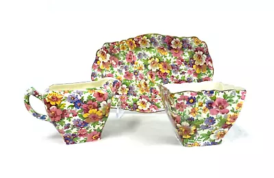 £77.31 • Buy VTG James Kent  Du Barry  Floral Chintz Creamer & Sugar Bowl WUnder Plate Kendal