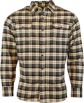 Jachs Men's Brawny Flannel Shirt Cream Grey Rust • $24.99