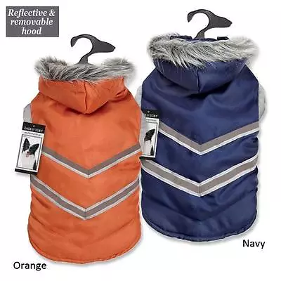 Dog Coat Jacket Zack & Zoey Elements Arctic Reflective Pet Coats  Blue Orange • $28.99