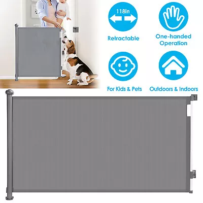 Retractable Baby /Dog Safety Gate 33  Tall Fence Extends Up To 58  61  118  Wide • $50.29