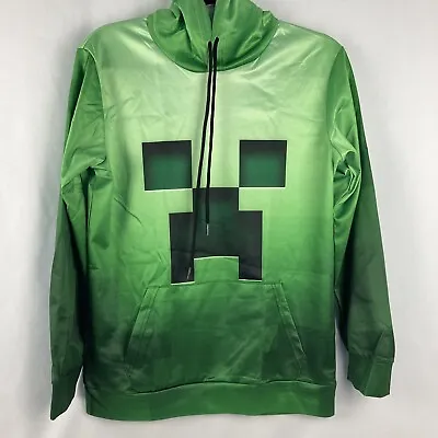 3d Printed Green Creeper Pullover Hoodie Mine Game Youth Size L Large • $17.99