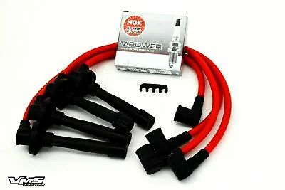 88-91 Crx Si D16 Spark Plug Wires Ngk V-power Plugs Red • $59.88