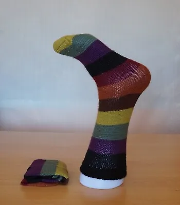 £18.81 • Buy Multicolored Socks With Striped Design, Made From Alpaca Wool.