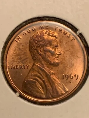 $1.79 • Buy 1969-S Lincoln Cent Penny - BU - Brilliant Uncirculated - Beautiful Red Color!
