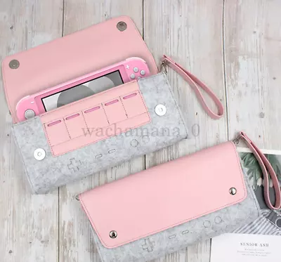 2023 AU HOT Nintendo Switch Clutch Portable Pink Leather Case Game Card Holder • $28.87
