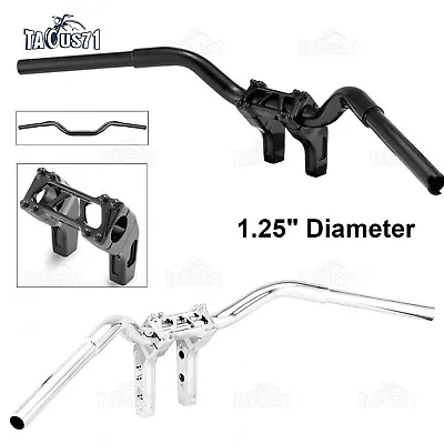 1-1/4  Drag Bar Handlebars / 6  Riser Clamp For Harley Sportster Dyna • $53.99