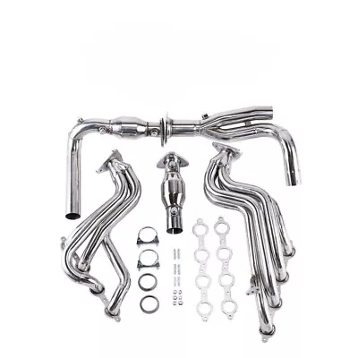 Fit 99-05 Silverado Sierra 4.8L 5.3L SS Long Tube Exhaust Header Manifold+Y-Pipe • $279.99