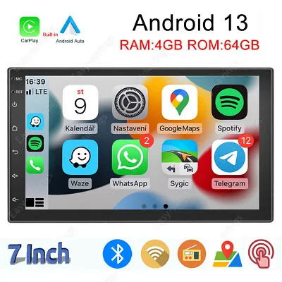 7  Car Radio For Apple Carplay Android 13 2Din Touch Screen Stereo Bluetooth 64G • $80.92