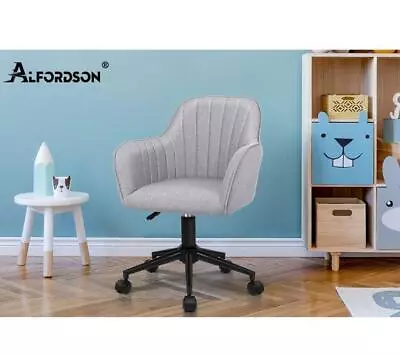 ALFORDSON Office Chair Fabric Armchair Computer Swivel Adult Kids Light Grey • $108