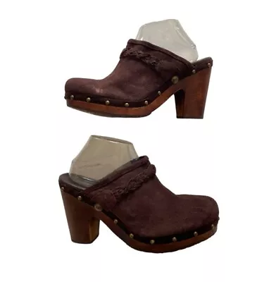 UGG Women’s 11 Kaylee Brown Suede Studded Clog Mule Shoes • $24.50