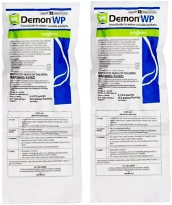 $23.84 • Buy Demon WP Insecticide 2 Envelopes Containing 4 Water-Soluble 9.5 Gram Packets 4