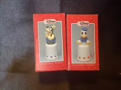 ✅Miniature Donald & Goofy Figurine Thimble Walt Disney Schmid 2” • $16.99