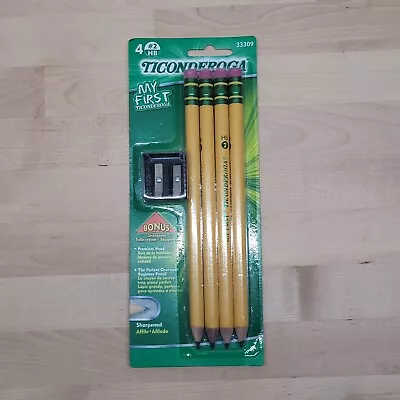 Dixon Ticonderoga My First Pencil Set With Sharpener - Beginner Oversized Pencil • $3.95