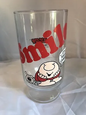 $9.99 • Buy Vintage Ziggy SMILE By Tom Wilson Drinking Glass 1979 Pizza Inn Collectible