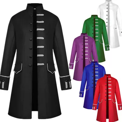 Mens Vintage Steampunk Victorian Tailcoat Jacket Tuxedo Coat Halloween Costumes • $27.27