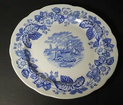 Spode OLD SALEM Plate Made In England NEW OLD STOCK Sailboats City Bldgs+ S 3441 • $19.49