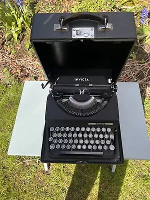 Rare Vintage Black Invicta Typewriter With Case • £180