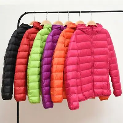 £17.39 • Buy Women Coat Autumn Winter Warm Quilted Parka Ladies Ultralight Hooded Jacket
