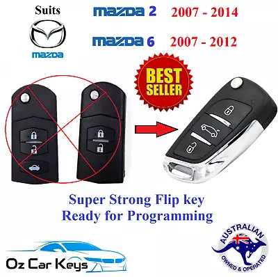 Suits Mazda 2 6 Remote Flip Key Fob  2007 2008 2009 2010 2011 2012 2013 2014 • $49