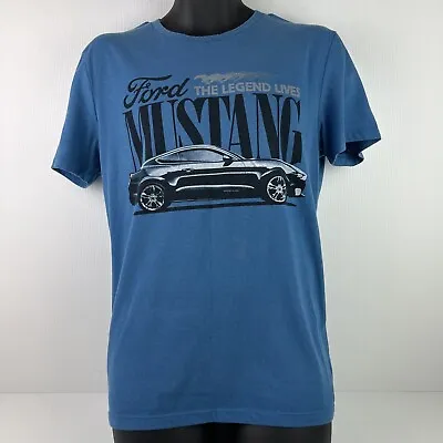 Ford Official Mustang Graphic T-Shirt Mens M Blue/Black 53/71 • $39.99