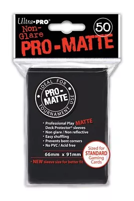 Ultra Pro Deck Protector (82728) Sleeves Black Black (4 X 50 Standard Matte) • £12.01
