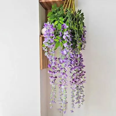 Artificial Wisteria  Hanging Vine  Garland Decor Home Wedding Feature Wall • £8.99