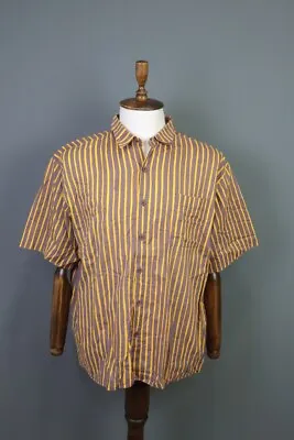 Marimekko Multicolor Striped Short Sleeve Button Down Shirt Size L • $60