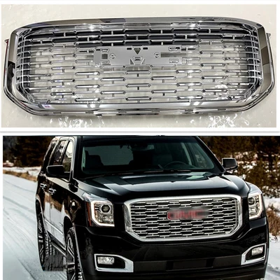 $215 • Buy New Style Denali Front Upper Grille Full Chrome For 2015-2020 GMC Yukon/Yukon XL
