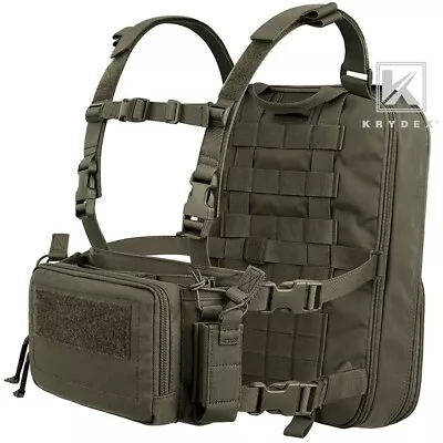 KRYDEX D3CR Chest Rig Rifle Pistol Magazine Pouch And D3 Flatpack Backpack Green • $109.95