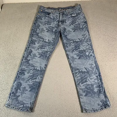 Levis 541 Jeans Mens 34x30 Camo Print All Over Blue Denim Athletic Taper Medium • $29.99
