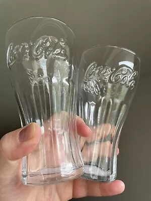 2 X Clear Coca Cola Coke Glasses • £8