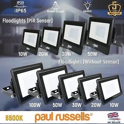 10W-100W LED Floodlight Motion Sensor Outdoor PIR Flood Lamp Light Waterproof • £249.99