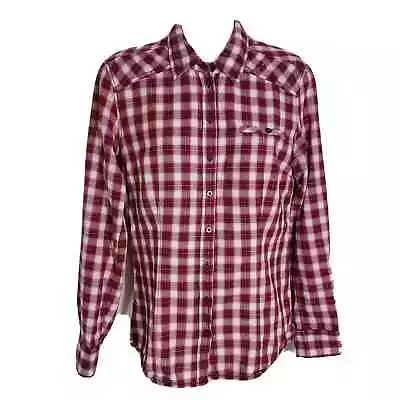 S.Oliver Women Top Size 34 Eur XS Long Sleeve Shirt Button Down Plaid Pink • $15.89
