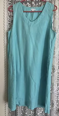 J JILL 100% Linen Sleeveless Dress V-Neck W Pockets Unlined Size M • $15