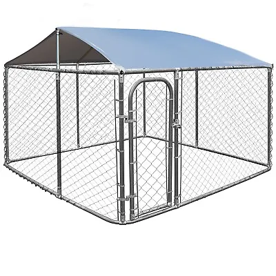 Outdoor Dog Playpen Heavy Duty Dog Kennel Metal Dog Fence With Weterproof Cover • £199.95