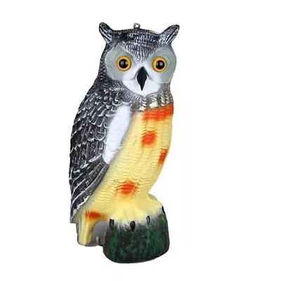 Large Owl Deterrent Garden Lawn Pond Bird Cat Scarer Pest Decoy Decor Fence 43CM • £10.90