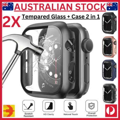 $12.99 • Buy 2 Pc Apple Watch 8 SE 7 6 5 4 3 2 1 38/40/41/42/44/45 Mm Screen Protector Cover