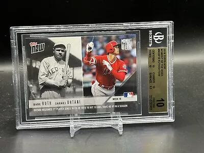 2018 Topps Now Babe Ruth / Shohei Ohtani Moment Of The Week Rookie #MOW1 BGS 10 • $249.99