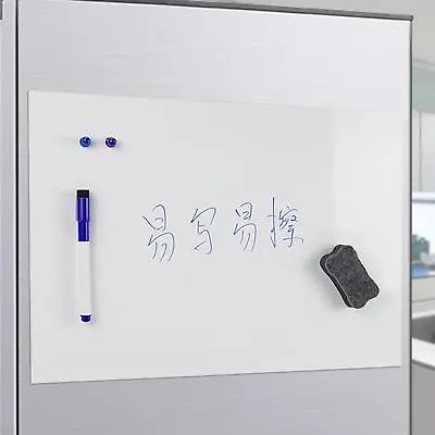 A3 A4 Self Adhesive Soft Magnetic Whiteboard Easy Peel Sheet With Marker Pens • £11.56